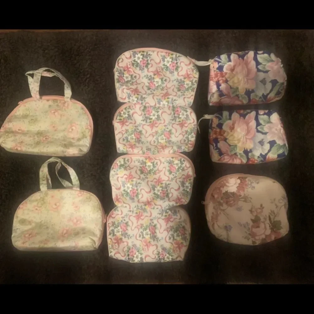 9 Vintage makeup Bags, Block Printed Large Toiletry Bag, Waterproof Bags $15each